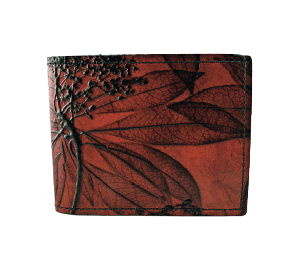 Leaf Leather Tooled Leather Wallet